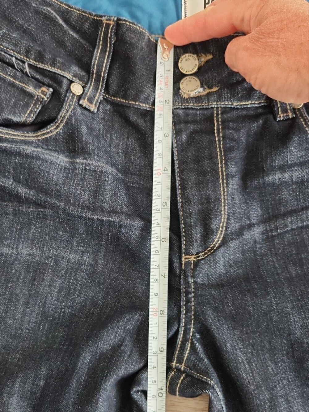 PAIGE Dark Indigo Flare Jeans Hidden Hills - Picture 13 of 15